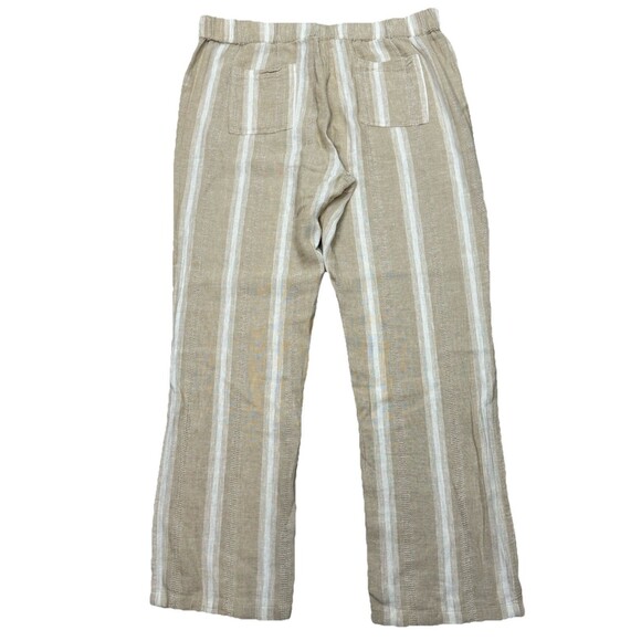 For Cynthia Boho Linen Pants XL P Wide Leg High Waist Beige Cream Petite Coastal - Picture 2 of 7